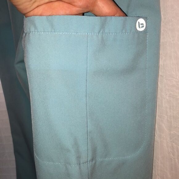 Barco One SP High Waist Powder Blue Drawstring 5 Pocket Scrub Pants - Picture 13 of 17